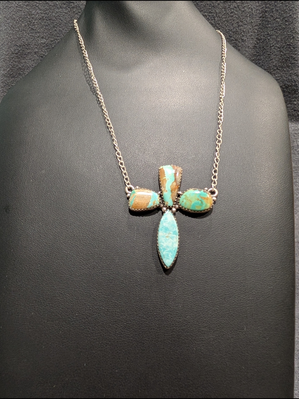 Turquoise Stone Cross Pendant